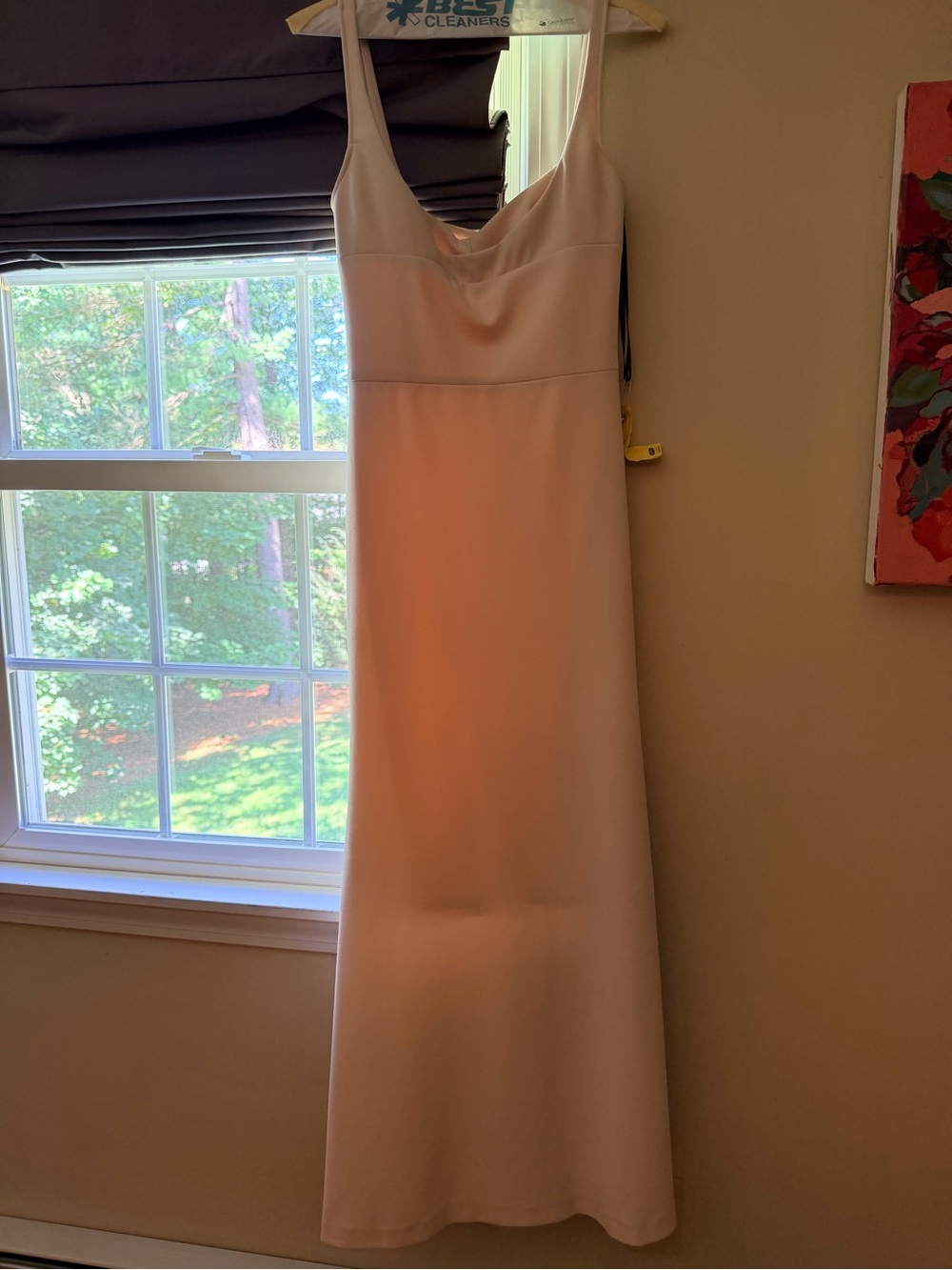 Vera Wang Cream Maxi Slip Dress with Cowl Neckline
